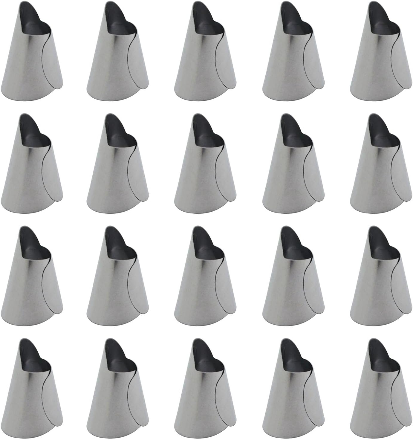 20PCS Stainless Steel Finger Guard Peeler Kitchen Utensil Silver Metal Nail Protector Suitable for Cutting Machines and Seafood