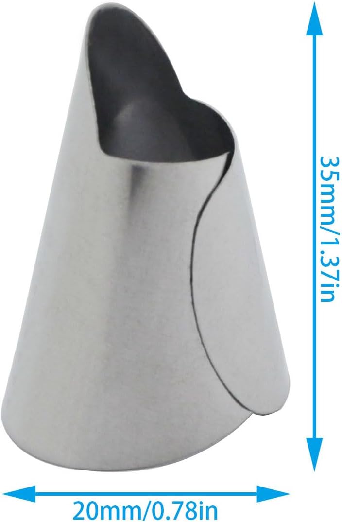 20PCS Stainless Steel Finger Guard Peeler Kitchen Utensil Silver Metal Nail Protector Suitable for Cutting Machines and Seafood