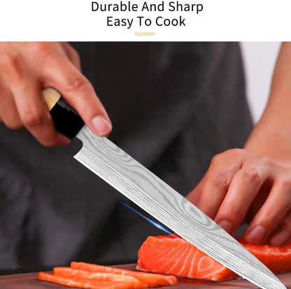 Professional Japanese Chef Knife Sashimi Sushi Salmon Knife One Sided Knifes Sashayed Cooking Knife Sharp Blade Cleaver Slicer Stainless Steel Kitchen Knives Tools (Sashimi Knife(Right-Handed Knife))