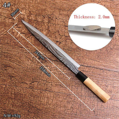 Professional Japanese Chef Knife Sashimi Sushi Salmon Knife One Sided Knifes Sashayed Cooking Knife Sharp Blade Cleaver Slicer Stainless Steel Kitchen Knives Tools (Sashimi Knife(Right-Handed Knife))