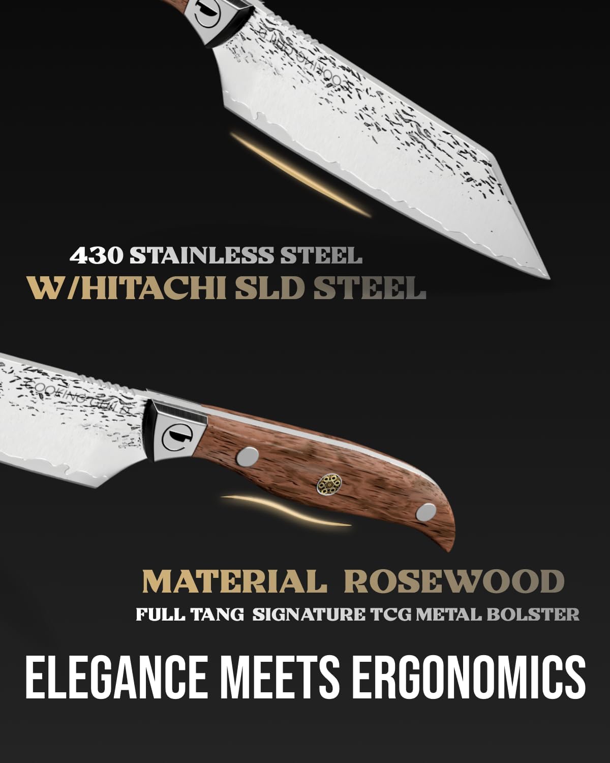 Grizzly Series 5-Inch Paring Knife - Rosewood Handle - High Carbon Stainless Steel - Rust-Resistant & Razor Sharp