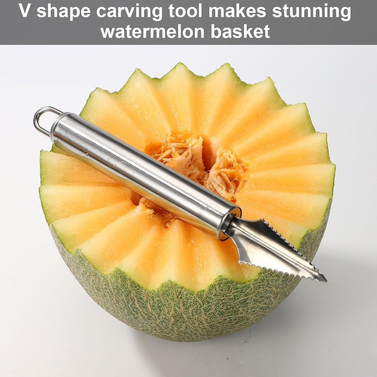4pcs Kitchen Spiral Vegetable Cutter Set with V-Shaped Carving Cutting Tool, Peeler peeling and Flower-Shaped Fruit Carver Spiralizer Slicer Knife for Potatoes Cucumbers Melons Tomato Veggie