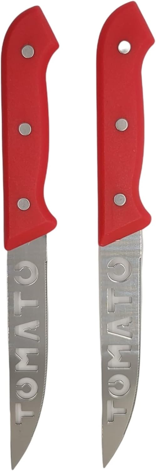 10" Serrated Stainless Steel Blade Tomato Slicing Knife Set - 2 Pack