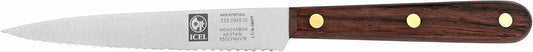 4-Inch Serrated Paring Knife, Brown Rosewood Handle, Full tang Blade