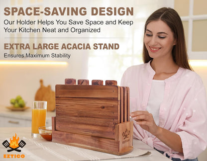 4-Piece Bamboo Cutting Board Set And Premium Scissors, Perfect Wooden Charcuterie and Chopping Boards, Ideal Juice Groove, BPA-Free, kitchen stuff, and kitchen must haves 2026.