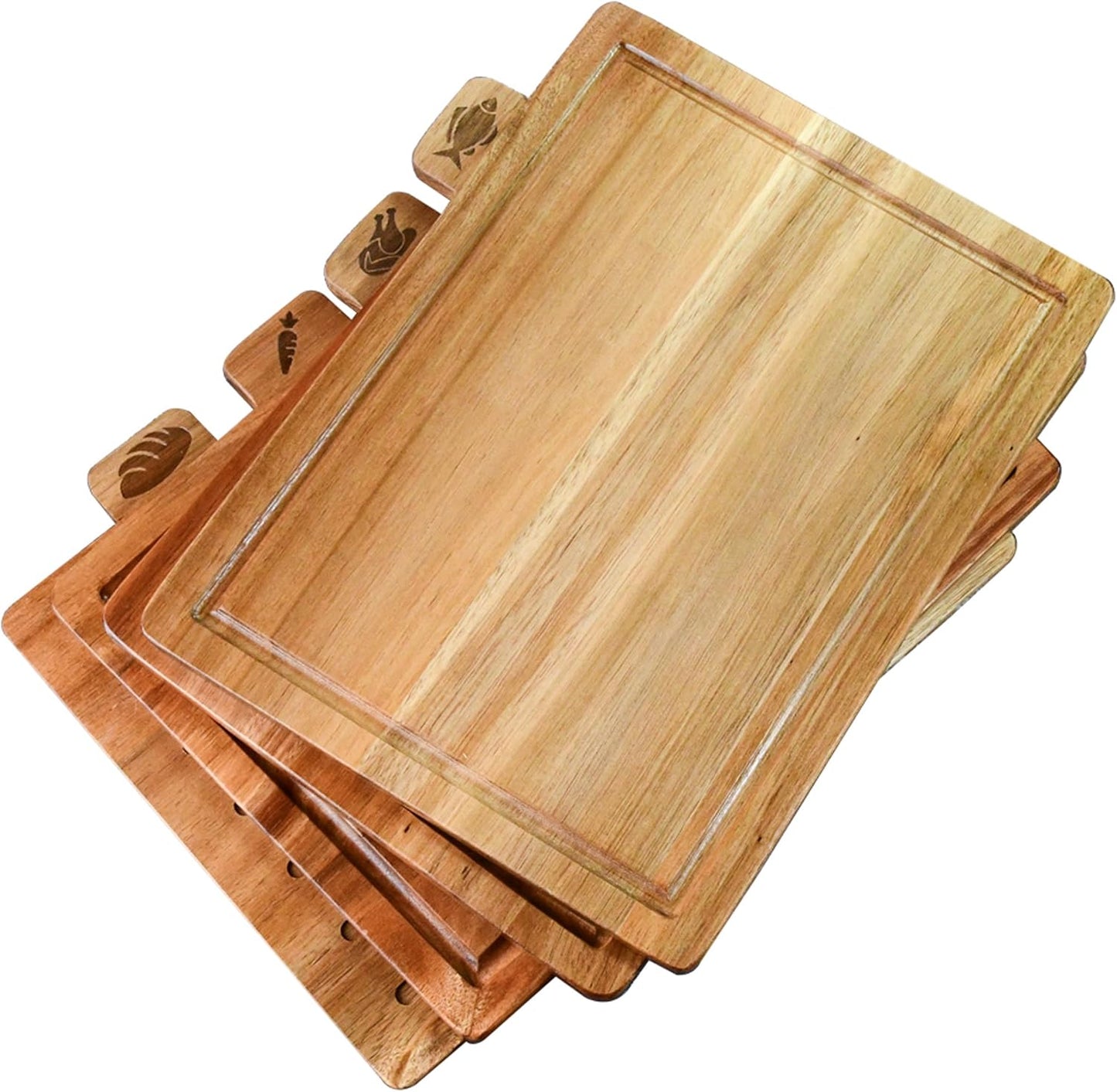 4-Piece Bamboo Cutting Board Set And Premium Scissors, Perfect Wooden Charcuterie and Chopping Boards, Ideal Juice Groove, BPA-Free, kitchen stuff, and kitchen must haves 2026.