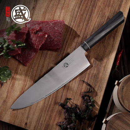 Gyuto Chef Knife 8 Inch, Japanese VG-10 Hand Forged Kitchen Knife for Meat & Vegetables, G10 Handle with Sandalwood Box