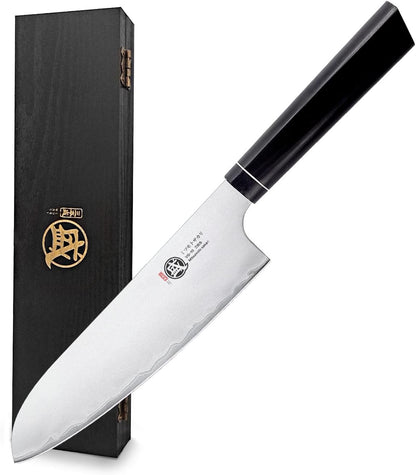 Gyuto Chef Knife 8 Inch, Japanese VG-10 Hand Forged Kitchen Knife for Meat & Vegetables, G10 Handle with Sandalwood Box