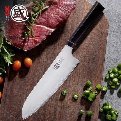 Gyuto Chef Knife 8 Inch, Japanese VG-10 Hand Forged Kitchen Knife for Meat & Vegetables, G10 Handle with Sandalwood Box