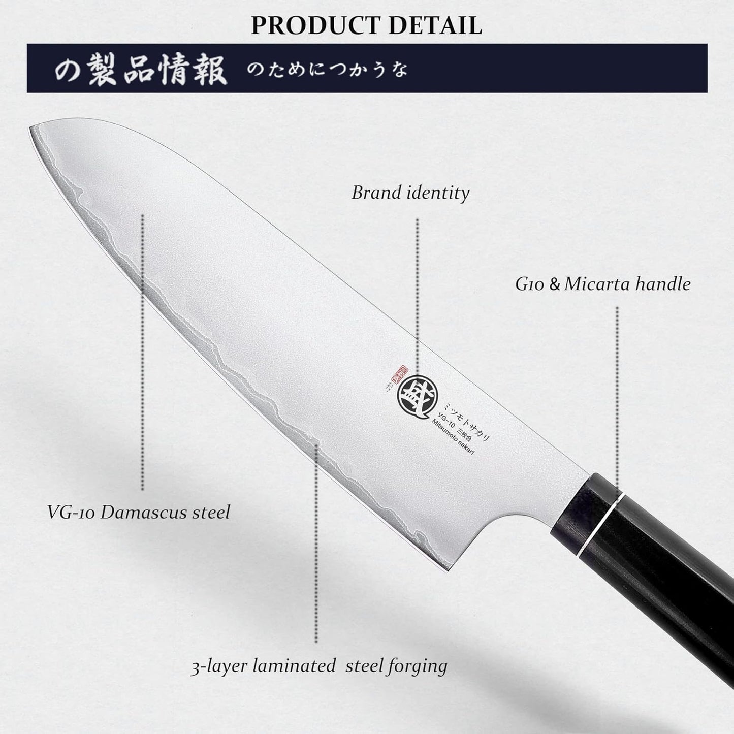 Gyuto Chef Knife 8 Inch, Japanese VG-10 Hand Forged Kitchen Knife for Meat & Vegetables, G10 Handle with Sandalwood Box