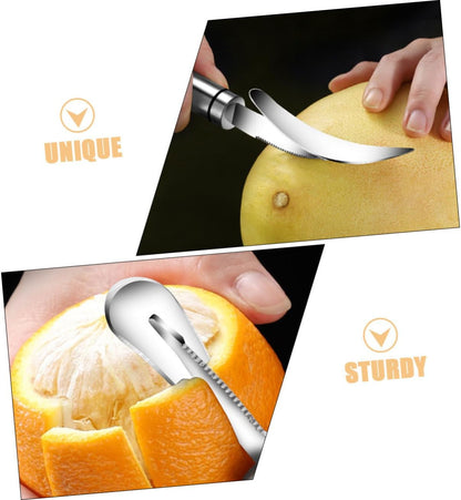 2pcs Stainless Steel Citrus Peeler Set Multifunctional Grapefruit Knife and Orange Peeling Tool Kitchen Accessory for Effortless Citrus Preparation