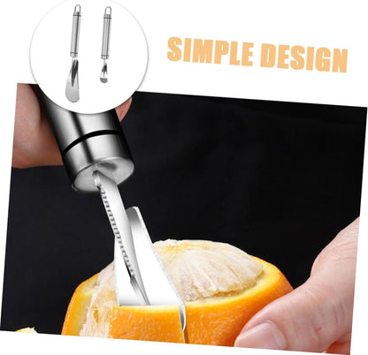 2pcs Stainless Steel Citrus Peeler Set Multifunctional Grapefruit Knife and Orange Peeling Tool Kitchen Accessory for Effortless Citrus Preparation