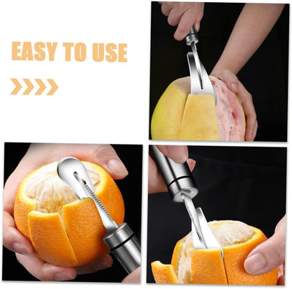 2pcs Stainless Steel Citrus Peeler Set Multifunctional Grapefruit Knife and Orange Peeling Tool Kitchen Accessory for Effortless Citrus Preparation
