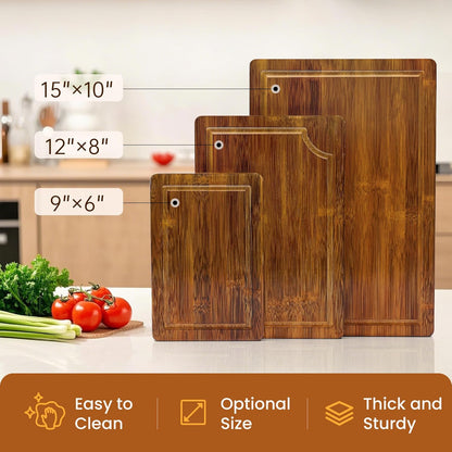 Book Cutting Board Set with Stand，Wooden Cutting Boards That Look Like Books for Serving & Display，Acacia Wood for Meat, Vegetables, Cheese & Bread，3-Piece Set