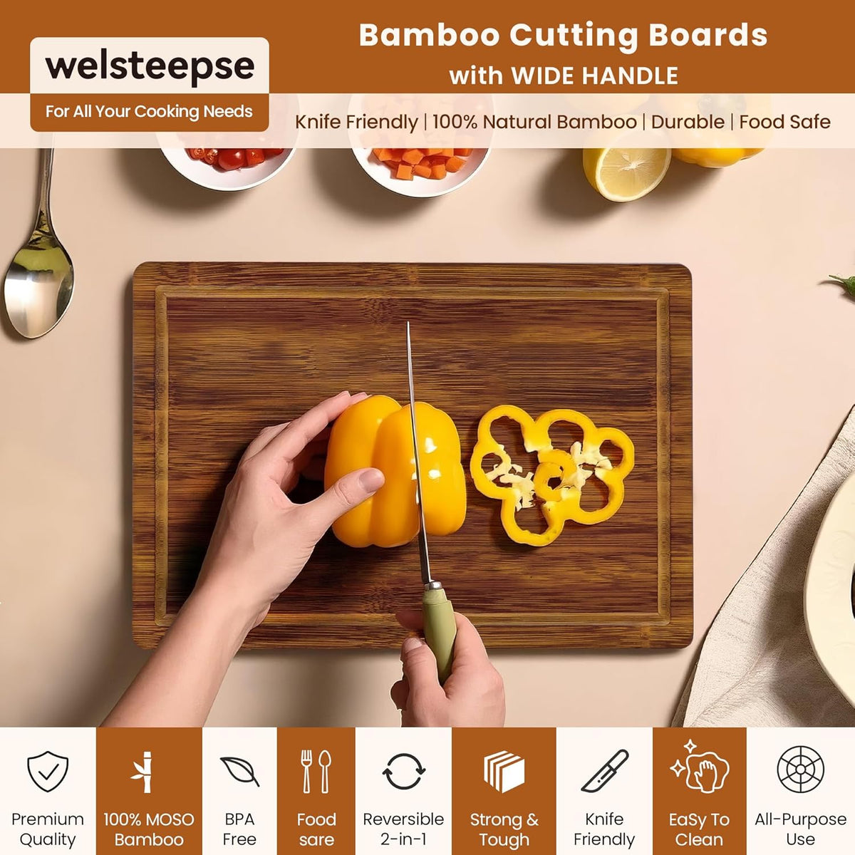 Book Cutting Board Set with Stand，Wooden Cutting Boards That Look Like Books for Serving & Display，Acacia Wood for Meat, Vegetables, Cheese & Bread，3-Piece Set