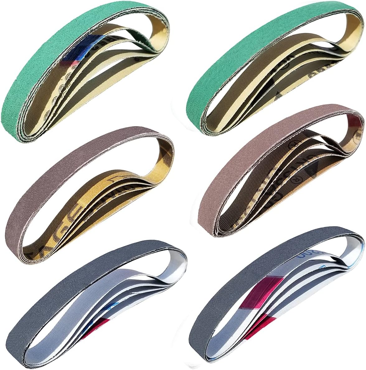 24 Pack 1/2" x 12" Replacement Sharpening Belt Kit for Official Work Sharp (WSKTS & WSKTS-KT/Mk.1 & Mk.2) Knife & Tool Sharpener - 80/120/240/400/1000/1200 Grits Sander Belt