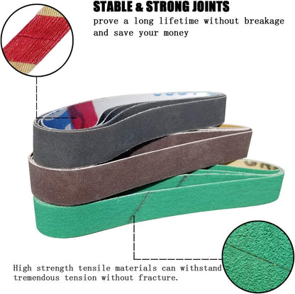 24 Pack 1/2" x 12" Replacement Sharpening Belt Kit for Official Work Sharp (WSKTS & WSKTS-KT/Mk.1 & Mk.2) Knife & Tool Sharpener - 80/120/240/400/1000/1200 Grits Sander Belt