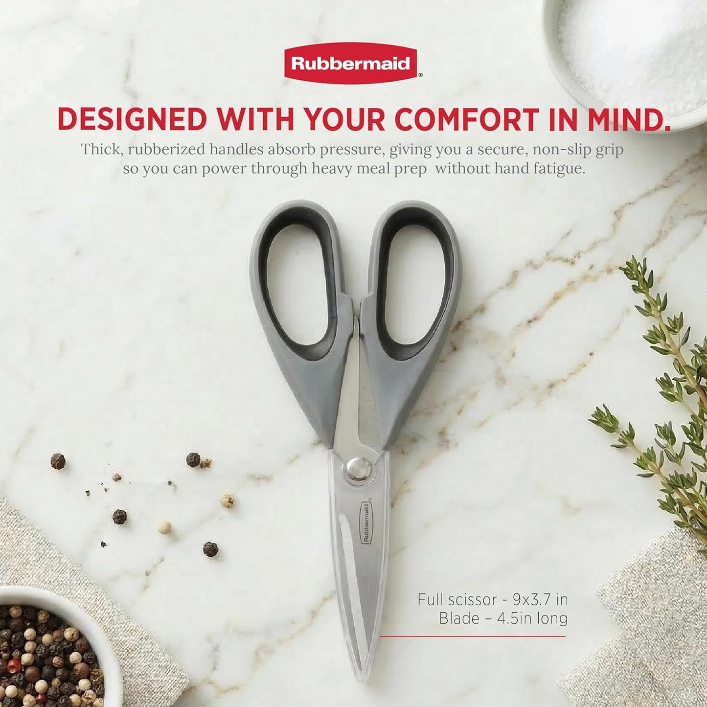 Kitchen Scissors All Purpose Heavy Duty, Stainless Steel Kitchen Shears with Protective Sheath, Dishwasher Safe Kitchen Scissors for Food, Meat, Poultry & Herbs, Comfort Grip, Black