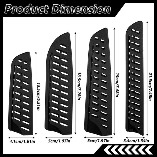 4PCS Plastic Knife Guard Set, Multi-Size Universal Knife Blade Covers for Kitchen, Plastic Knifies Edge Sheath for Paring Utility Bread Nakiri Chef Knives - Black