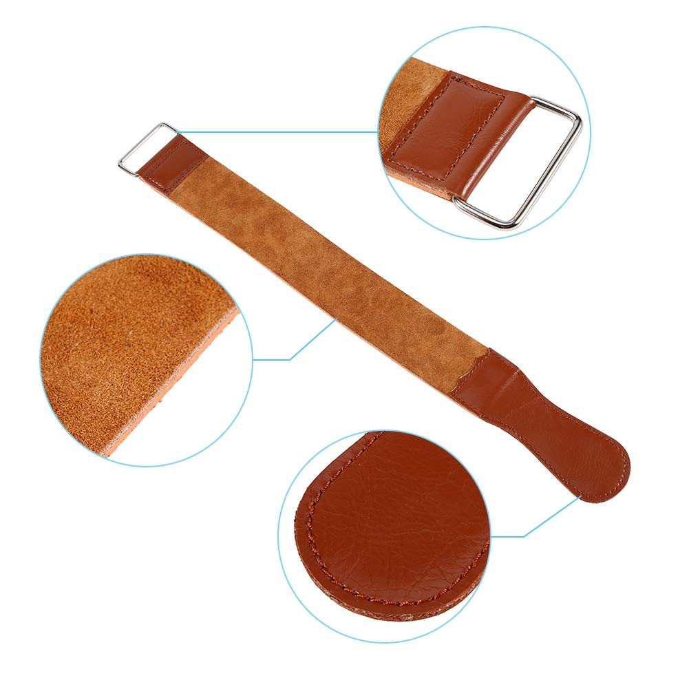 Leather Razor Shaving Strap, New Cow Leather Manual Strop Straight Barber Shaving Razor Sharpening Strap Tool Shave Sharpener Barber Hair Removal Sharpening Belt