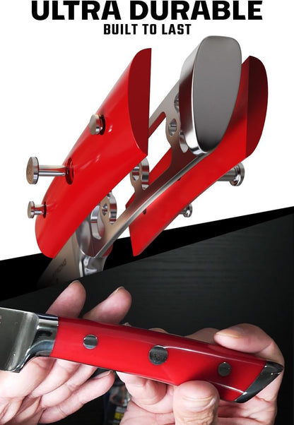 Boning Knife - 6 inch - Gladiator Series - High Carbon German Steel - Crimson Red ABS Handle - Meat Carving, Trimming, Deboning - w/Sheath - NSF Certified
