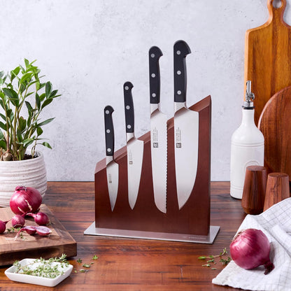 Pro RCF 5-pc Magnetic Knife Block Set - Brown