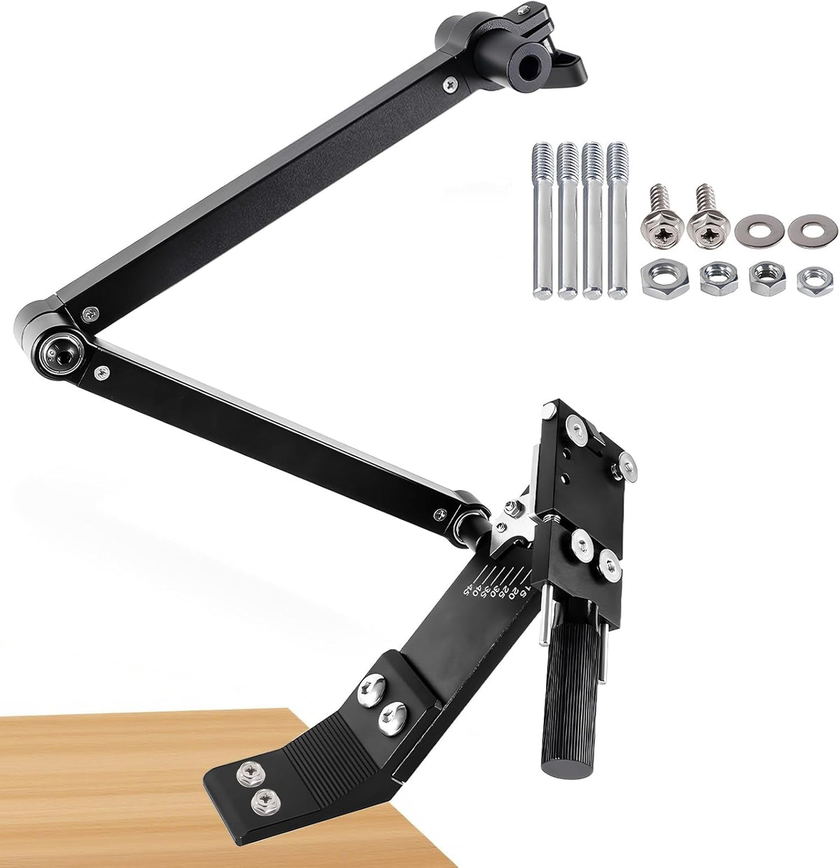 New Upgrade Large Size Mower Blade Sharpener Model 5005 | 15°-45° Adjustable Frame with Ball Bearing 25mm Enlarged Handle Lawn Mower Blade Sharpener for All Lawnmower Blades Black