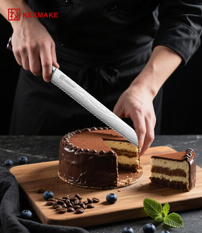10 Inch Bread Knife for Homemade Bread - Ultra Sharp for Serrated Sourdough, Crusty Artisan Loaves, Bagels & Cake, High Carbon Stainless Steel Slicing Knife with Cover & Dad Gift Box