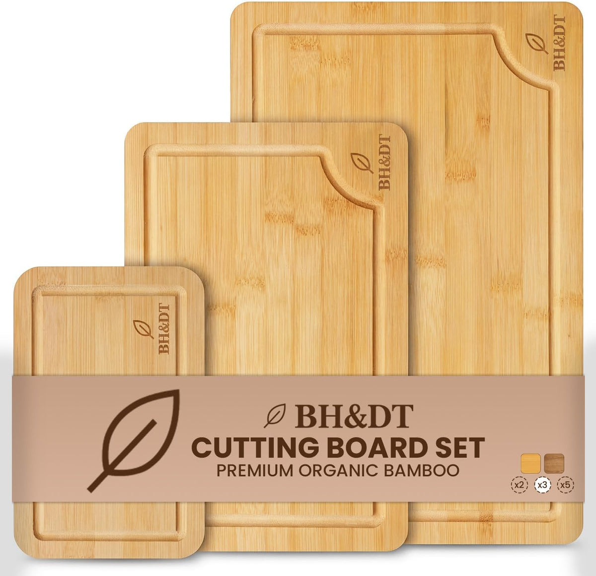 Cutting Board Set, Bamboo Cutting Boards for Kitchen with Juice Groove,Multipurpose Board for Food Prep and Serving meat cutting board,cutting,boardgift set,wood board,bamboo cutting board set.