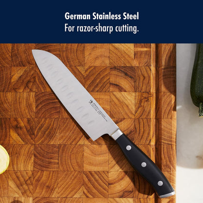 Forged Accent Razor-Sharp 2-pc Knife Set, Santoku Knife 5 Inch, Santoku Knife 7 Inch, German Engineered Informed by 100+ Years of Mastery,Black