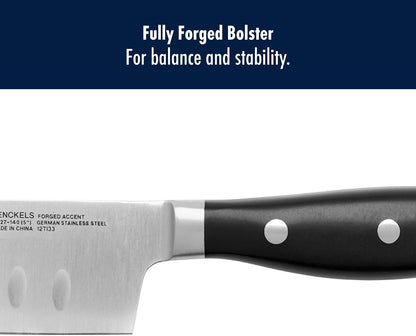 Forged Accent Razor-Sharp 2-pc Knife Set, Santoku Knife 5 Inch, Santoku Knife 7 Inch, German Engineered Informed by 100+ Years of Mastery,Black