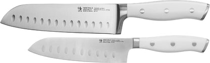 Forged Accent Razor-Sharp 2-pc Knife Set, Santoku Knife 5 Inch, Santoku Knife 7 Inch, German Engineered Informed by 100+ Years of Mastery,Black