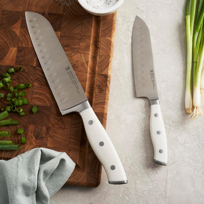 Forged Accent Razor-Sharp 2-pc Knife Set, Santoku Knife 5 Inch, Santoku Knife 7 Inch, German Engineered Informed by 100+ Years of Mastery,Black