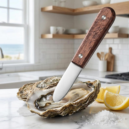 2 Pack Oyster Shucking Knife, Non-Sharp Oyster Opener with Ergonomic Handle, Safe Seafood Shucking Tool for Home Kitchen & Seafood Lovers.