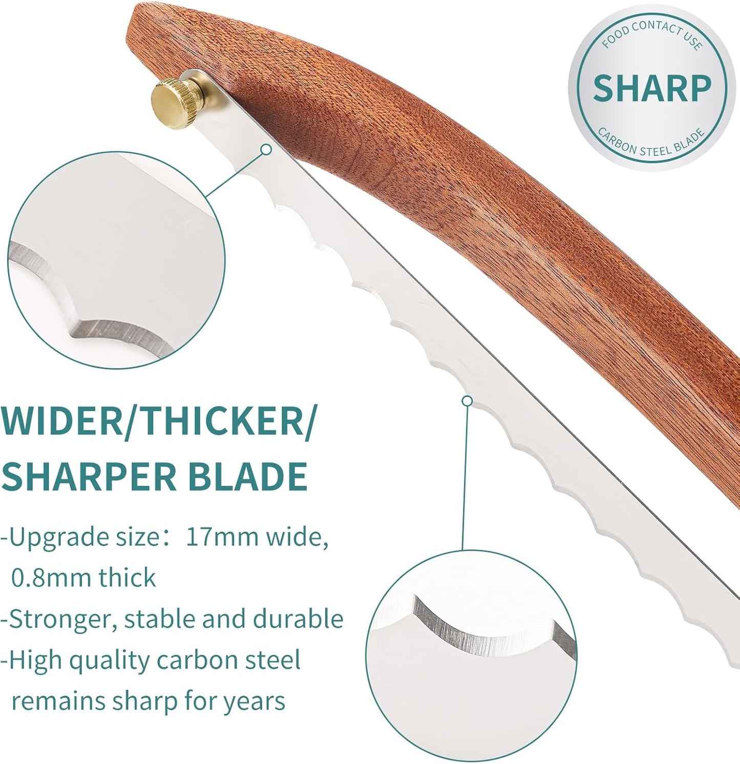 Sourdough Bread Knife for Homemade Bread Slicing, Sourdough Bread Cutter Slicer, Wooden Bread Bow Knife for Sourdough, Bread Saw (Loving heart)