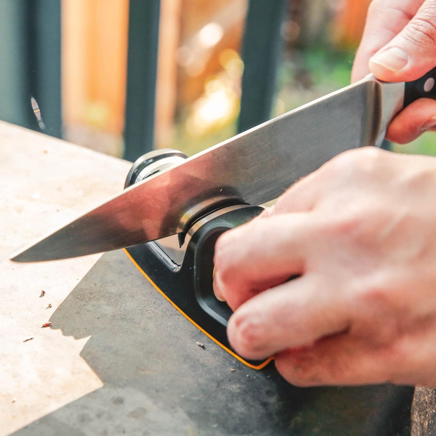 Rolling Knife Sharpener- 4 Sharpening Angles - For All Kitchen Knife Sets
