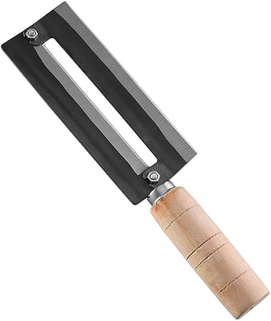Sugarcane Peeler Knife,Peeler Knife Carbon Steel Sugar Cane Peeling Cutter with Non Slip Wooden Handle, 10.23in Artifact Planing Knife for Sugar CanePeeling (As Shown)