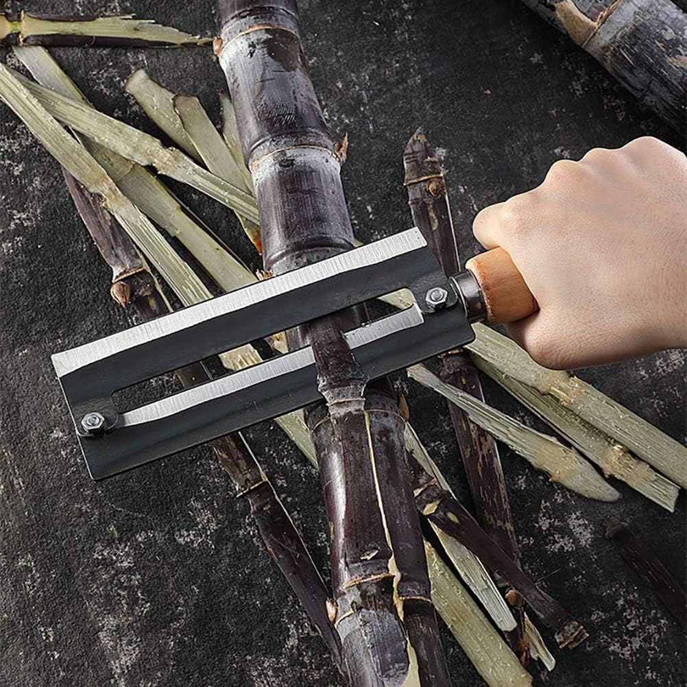 Sugarcane Peeler Knife,Peeler Knife Carbon Steel Sugar Cane Peeling Cutter with Non Slip Wooden Handle, 10.23in Artifact Planing Knife for Sugar CanePeeling (As Shown)