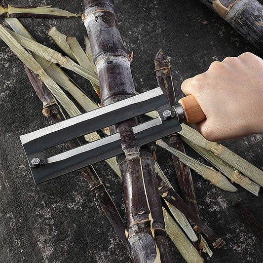 Sugarcane Peeler Knife,Peeler Knife Carbon Steel Sugar Cane Peeling Cutter with Non Slip Wooden Handle, 10.23in Artifact Planing Knife for Sugar CanePeeling (As Shown)