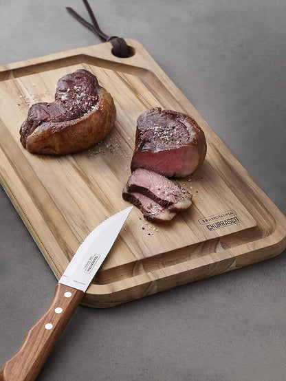5” Jumbo Steak Knives Set of 4, Sharp Knife with Wooden Handle, ‎Camping, Kitchen, Rustic, 22399079