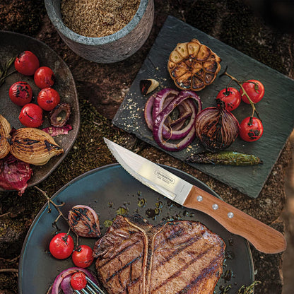 5” Jumbo Steak Knives Set of 4, Sharp Knife with Wooden Handle, ‎Camping, Kitchen, Rustic, 22399079