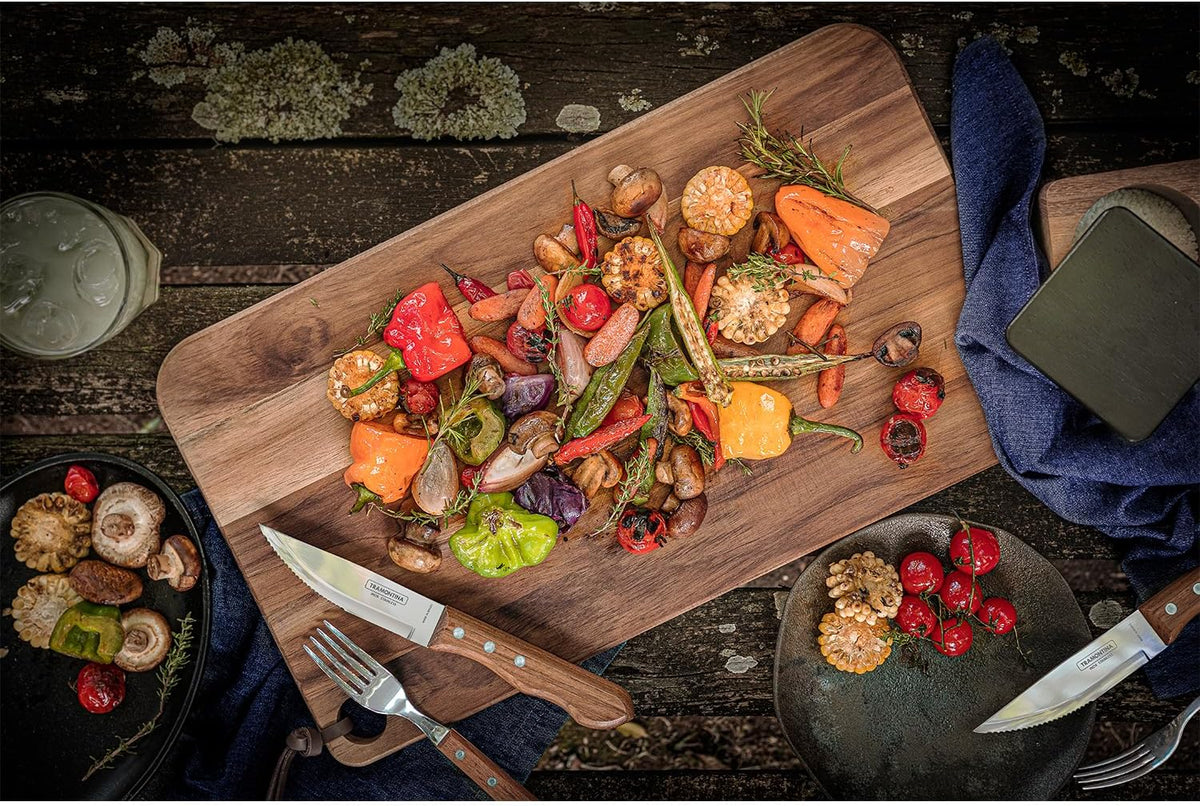 5” Jumbo Steak Knives Set of 4, Sharp Knife with Wooden Handle, ‎Camping, Kitchen, Rustic, 22399079