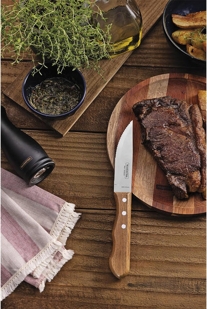 5” Jumbo Steak Knives Set of 4, Sharp Knife with Wooden Handle, ‎Camping, Kitchen, Rustic, 22399079