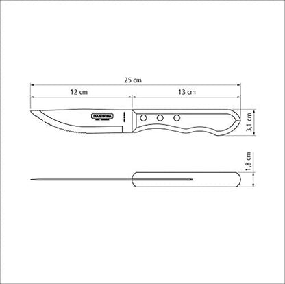 5” Jumbo Steak Knives Set of 4, Sharp Knife with Wooden Handle, ‎Camping, Kitchen, Rustic, 22399079