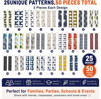 20 Pcs Straw Carrying Case Chopstick Case, Reusable Utensil Pouch Portable Travel Canvas Bag for Straws, Knife, Fork, Spoon, Chopsticks (Nature Beige Mix)