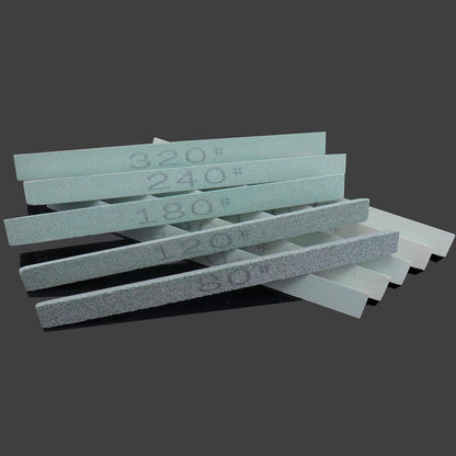 8 pcs Rectangular Shaped Sharpening Stone Sticks Set, 5.92inch Green Silicon Carbide Stones, Grit Sizes 80#-3000# for Models, Metal, & Knife Cutting Tools