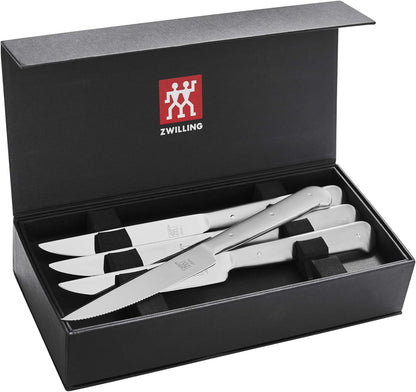 Porterhouse 2pc Stainless Steel Carving Knife Set with Fork in Red Presentation Box, Gift Set