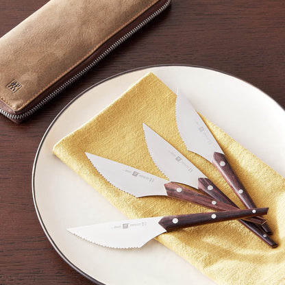 Porterhouse 2pc Stainless Steel Carving Knife Set with Fork in Red Presentation Box, Gift Set