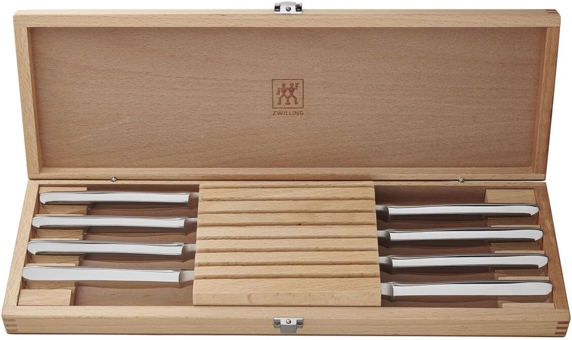 Porterhouse 2pc Stainless Steel Carving Knife Set with Fork in Red Presentation Box, Gift Set