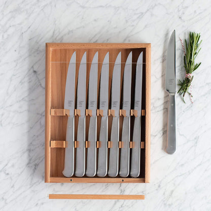 Porterhouse 2pc Stainless Steel Carving Knife Set with Fork in Red Presentation Box, Gift Set